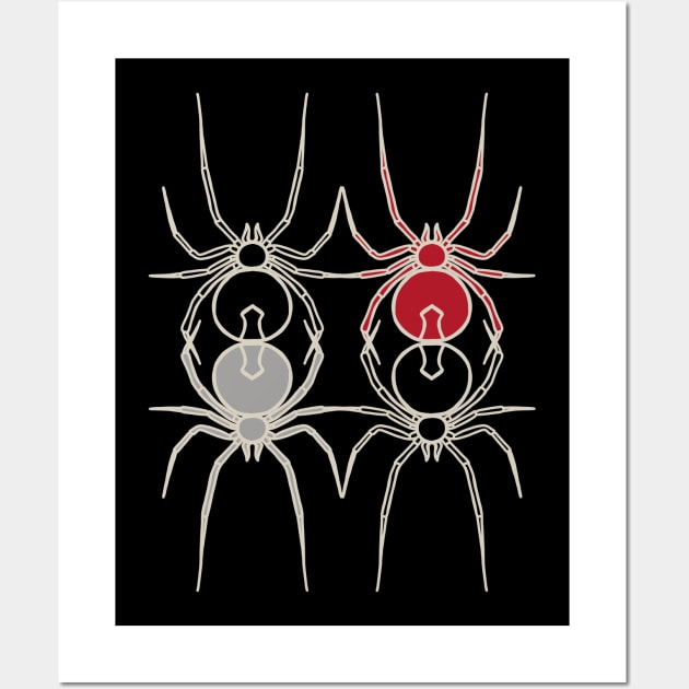 Simply Spooky Collection - Spiders - Bat Black and Bone White Wall Art by LAEC